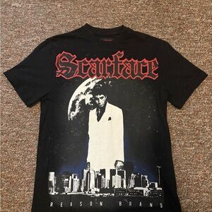 Scarface Graphic Tee by Reason in Black and Red